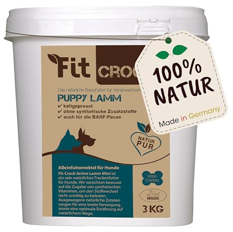 cdVet Fit-Crock Hundefutter trocken Puppy Lamm 3 kg, getreidefrei