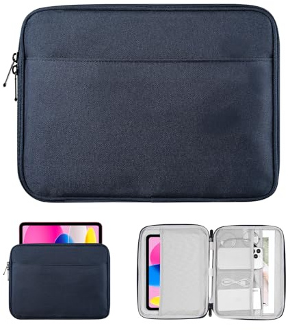 TiMOVO 9-11 Étui de Tablette pour iPad 11 Pouces A16 2025, iPad 10e Gén. 10,9, iPad 10,2, iPad Air 11/Air 5e/4e Gén. 10,9, Galaxy Tab A9+/A9 Plus 11, Étui de Transport avec Poche, Indigo