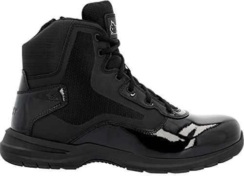 ROCKY Cadet 6 Black Side Zip Public Service Boot, Black, Size 10(M)