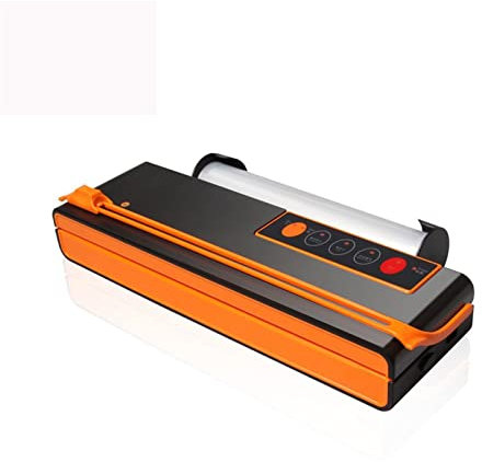 Máquina de envasado al vacío Mini sellador al vacío automático de alimentos con cuchilla de corte Máquina de envasado al vacío con ranura para bolsa que incluye 10 bolsas (Color : Black, Plug Type :
