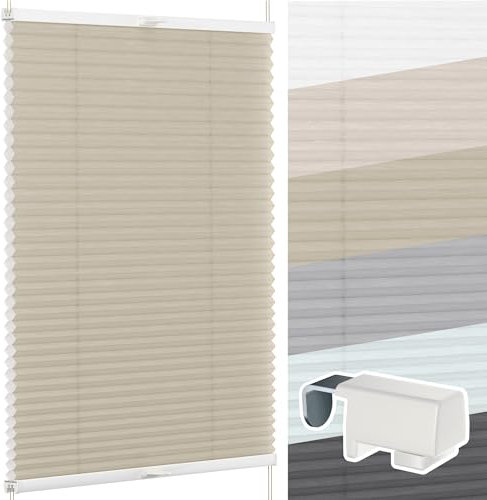 SchattenFreude Wabenplissee nach Maß für Fenster & Tür | Mit Klemmhaltern, Klemmfix | Lichtdurchlässig