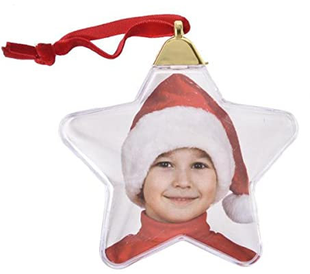 Weihnachtsbaum Hängende Kugel Dekoration Sternform Runde Fotokugel DIY Valentinstag Xmas Party Store Home Fenster Ornament-Stern,Frankreich