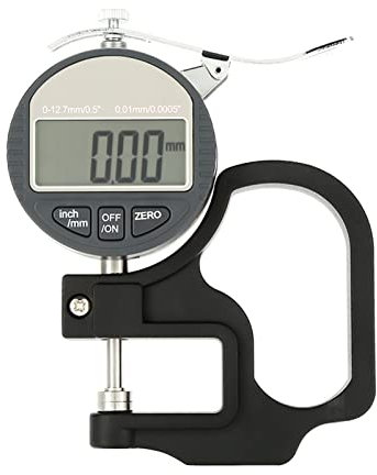 Strumento di Misurazione del Calibro, Spessimetro Digitale per Strumento di Misurazione del Filo di Tessuto in Pelle di Carta Campo di Misurazione 0-12,7 Mm Precisione di 0,01 Mm,