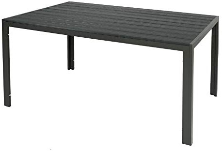 INDA-Exclusiv Aluminium Gartentisch Esstisch Gartenmöbel Tischplatte aus WPC Holzimitat wetterfest L150/160/180xB90xH74cm, Maße Tische:150cm x 90cm