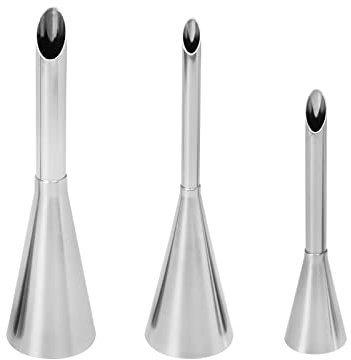 Spritztüllen Fülltülle,3 Stück Edelstahl Fülltülle Spritztüllen zum Füllen von Krapfen Windbeutel Krapfenspritze Fülltülle für marmelade Pufffüll Puff Nozzle Set