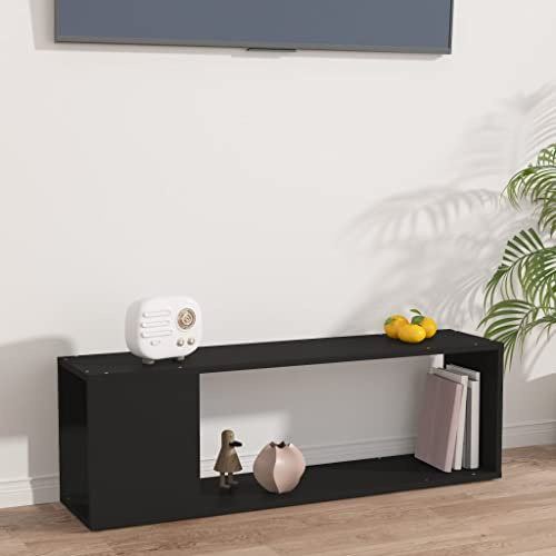 KTHLBRH Mobile per Televisore Mobile porta tv Tavolino Laterale Mobile TV Nero 100x24x32 cm in Truciolato Adatto per camera da letto, soggiorno, ufficio Facile da montare