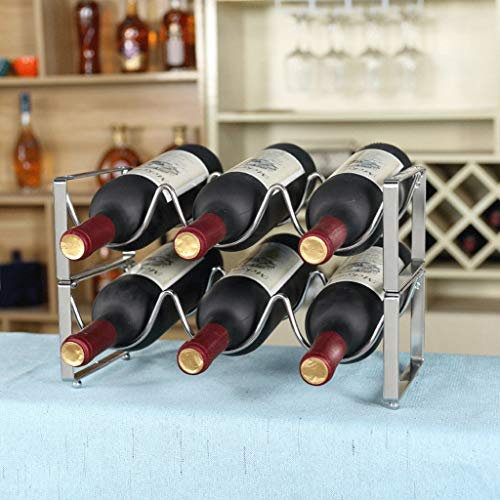 Flaschenregal, Weinregal, freistehendes Weinregal, stapelbares Weintür-Lagerregal, Weinschrank aus Edelstahl (33 x 17 x 21 cm)