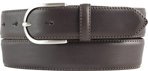 BELTINGER Hochwertiger Damengürtel aus Vollrindleder mit runder Gürtelschließe 3,5 cm | Bombierter Ledergürtel Damen 35mm | Damen-Gürtel made in Italy