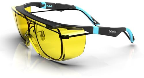 DEX FIT SG210 OTG Occhiali di Sicurezza Protettivi da Lavoro - Regolabili, con Lente Antiappannante, Anti Urto e Antigraffio, Certificati EN166, Unisex, Protezione Laterale e UV
