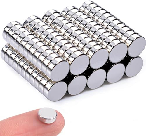 100 Stück Magnete Stark, Neodym Magnet Extra Stark, Kleine Magnete für Magnettafel, Mini Rund Magneten für Whiteboard, Handwerk, Kühlschrankmagnete, Magneten Starker Halt, 6x2mm