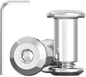 20 Viti di Collegamento M6 x 12 mm, Viti a Manicotto in Acciaio Inox A2 V2A per Mobili, Connettori per Armadi Con Chiave Esagonale, Mattoni in Legno