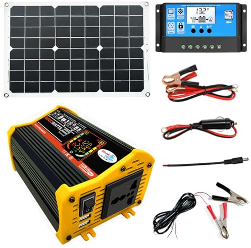 MGHRUE Generador De Panel Solar - Kit De Panel Solar con Inversor De 6000W | Módulo Fotovoltaico Monocristalino De Alta Eficiencia, Vehículos Recreativos Y Otras Aplicaciones Fuera De La Red
