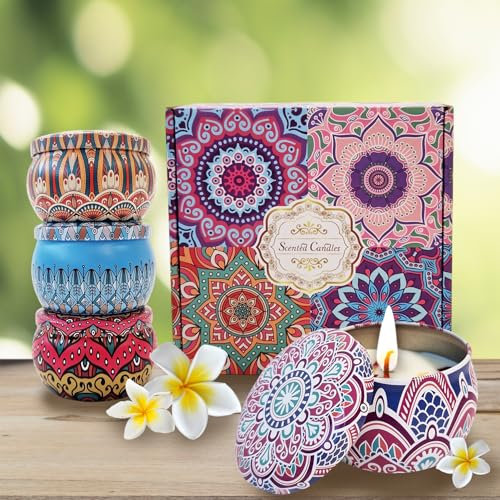 NOT JUST A BOX - Set di candele profumate decorative Mandala, fatte a mano, per soggiorno, camera da letto, sala da pranzo, cucina, bagno, matrimoni, feste, decorazioni per la casa