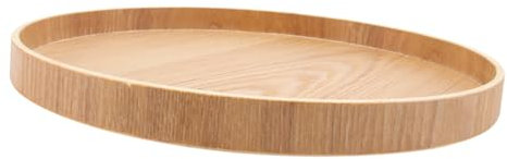 iplusmile Rundes Holztablett Für Kaffee Und Tee Robuste Servierplatte Aus Hochwertigem Holz Für Frühstück Snacks Und Festliche Anlässe Rutschfeste Oberfläche Für Sicheren Halt