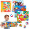 Jigsaw Puzzles for 4 5 6 Year Olds Boy Gifts: 16/20/25Pcs Magnetic Puzzles Plane Activities for Kid Boys Toys Age 4 5 6 7, Phased Puzzle Airplane Activities for Kids Toys for 4 5 6 Year Old Girls Boys