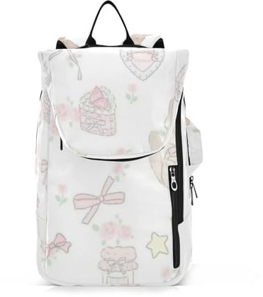 Amooorous Tennis-Rucksack für Erwachsene, wasserdicht, Cartoon, niedlicher weißer Bär, Reißverschluss, Tennistasche, Turnbeutel für Damen, Herren, Jugendliche
