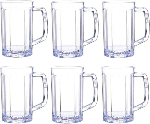 Boccale da birra in vetro personalizzato Set di boccali da birra, bicchieri da birra con manico, grandi bicchieri da birra for congelatore, bicchieri da birra, bicchieri da bere, 17 once, confezione d