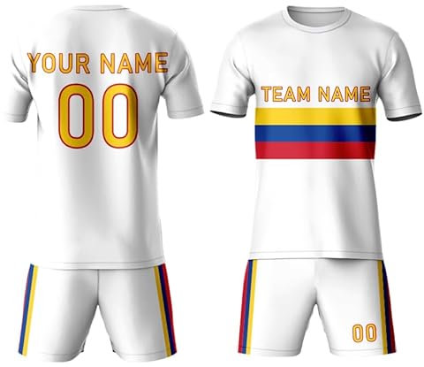 Kits de football personnalisés de qualification de la Coupe du monde 2026 – Ensemble maillot pour homme, femme, enfant – Ajouter le nom de l'équipe, logo et maillot sucette et short, blanc, 120