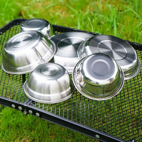 Set di pentole da campeggio, portatile, in acciaio inox, leggero e compatto, per campeggio, trekking, picnic, escursionismo