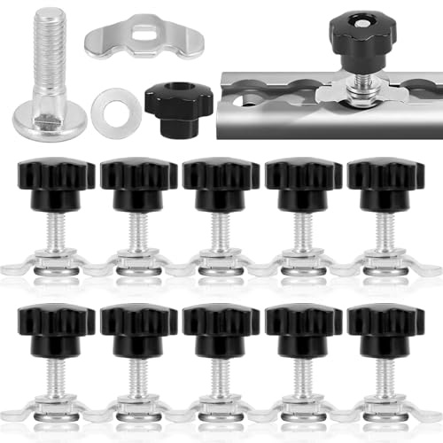 10 Stück Airlineschiene Fitting M8×40MM Airlineschiene Zubehör | mit Sterngriffmutter M8 Airline Fitting für Airline Führungsbahn und in Wohnwagen Anhängern usw Ladungssicherung