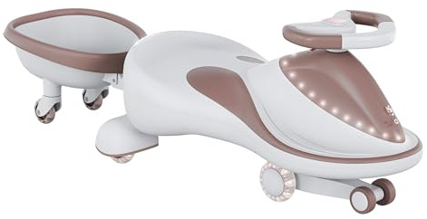 Tulano Focus 55 Rutschauto ab 3 Jahre - Kinderfahrzeug ohne Pedale mit Anhänger - Leise Flüsterreifen aus Gummi -Musik & LED Licht - Belastbar bis 100kg - Indoor & Outdoor Spielzeug - Grau