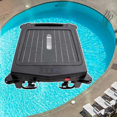 menglanchang Skimmer Solar para Piscinas,Limpieza 24/7,Robot Limpiafondos con AplicacióN De ActualizacióN, Skimmer Solar InaláMbrico,Carga Dual RáPida, CajóN Recolector De Residuos 4,1l.