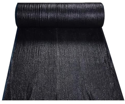 Tela de sombra negra de alta calidad, 97% de protección UV, para patio, jardín, piscina, invernadero, red de sombra resistente con ojales (16.4 x 65.6 pies) para una máxima durabilidad