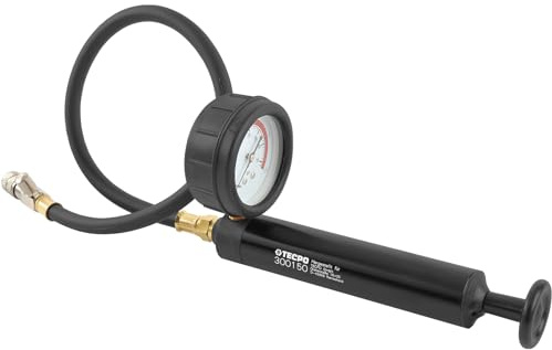 TECPO Pumpe für Kühlsystem Abdrückgerät Kühlsystem Prüfgerät Pumpe Manometer Druckprüfung 0-2,5 Bar Dichtungskontrolle