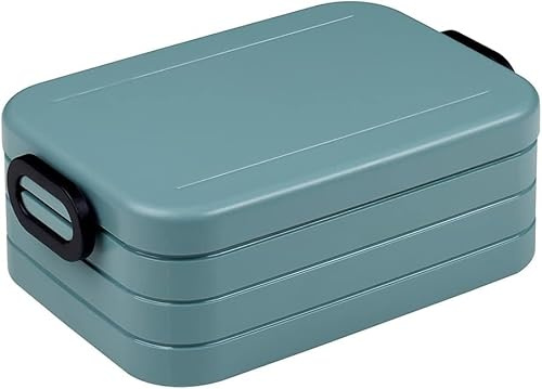 Mepal - Lunchbox Take a Break Midi - Brotdose To Go - Für 2 Sandwiches oder 4 Brotscheiben - Meal Prep Box - Essensbox mit Unterteilung - Spülmaschinenfest - 900 ml - Nordic Green