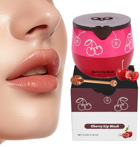 Byuexhp Lippen Feuchtigkeitspflege, mit Plumper Stick und Kirschduft 5.5g, Lippen Reparatur, für Mädchen Teenager und Frauen Reise tägliche Pflege Weihnachten Make-up