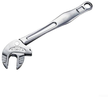 Adjustable Wrench, Extra Wide Adjustable Spanner, Crab Claw Wrench 32mm Jaw with Ratchet Mechanism, Anti-Slip Grip, 360° Rotation(19-24mm)