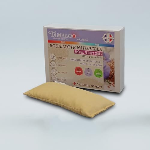 Coussin chauffant aux Graines de Lin - Spécial Petites Zones - Fabriqué en France - 23 x 10,5 cm - Bouillotte micro-ondable
