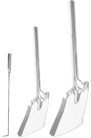 SHINEOFI Pala para Cenizas Durabilidad Resistente y Comodidad Ergonómica de Herramientas para Chimenea Juego de 3 Piezas de Acero y Gancho de Fuego, Diseño Elegante para Uso Interior