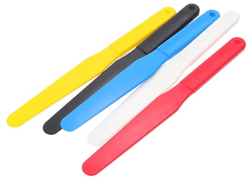 HOMSFOU Kit de 5 Espátulas para Pintura al Óleo y Serigrafía Herramientas Plásticas Flexibles para Mezclar Pigmentos en Colores Aleatorios Color Aleatorio