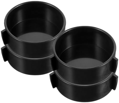 CORHAD Ciotole 4 Pezzi per Alimentazione Rettili in Ceramica Nere Sicure e Facili da Spostare per Contenere Cibo e Acqua nel Terrario