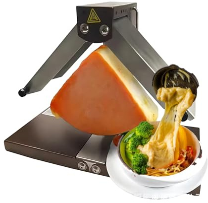 Durable Metal Cheese Melting Machine，tabletop Electric Raclette Grill with Double Heating Zones ，one to Eight People for Parties ， Events