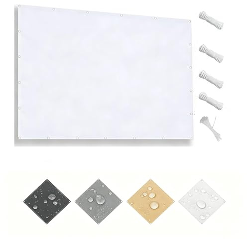 AUWUUA Vela Parasole Rettangolare 1.5x2.5M Tenda da Sole Impermeabile, Impermeabile Protezione UV con Occhielli per Giardino Balcone Terrazza Piscina, Bianco