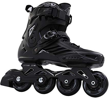 LIKU Fitness Professional Inline Skates Women Men Adult Youth Black (Men 6,Women 7)