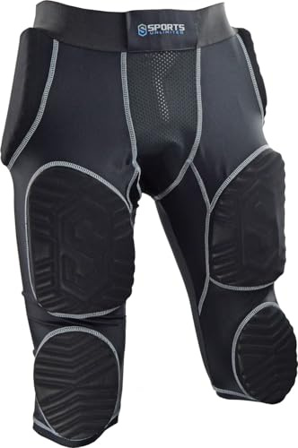 Sports Unlimited 7 Pad Integrated Adult Football Girdle for Men - Flex Thigh Pads - Girdle for Football