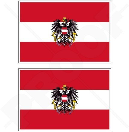 ÖSTERREICH Österreichische Staat Flagge 75mm Auto & Motorrad Aufkleber, x2 Vinyl Stickers