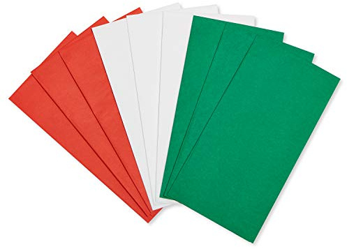 American Greetings Christmas Tissue Paper Bulk, 125 Sheets (Green, Red, White, 20 x 20) for Birthdays, All Occasions, Gift Bags, Boxes, Gift Wrap, Christmas Crafts, Paper Flowers, Pom Poms, and More