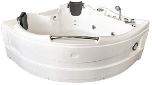 Whirlpool Bath TUB SPA Corner Bath TUB 150 x 150 cm HOT TUB Ginevra White