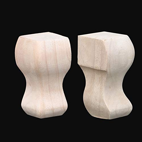 4 Holzmöbel Beine Vintage geschnitzt 120 mm Möbelfüße handgemacht Raisers Massivholz Gummiholz Tischbeine Schwerlast dekorativ Stützbein für TV-Schrank Sofa Bett Bücherregal Kleiderschrank