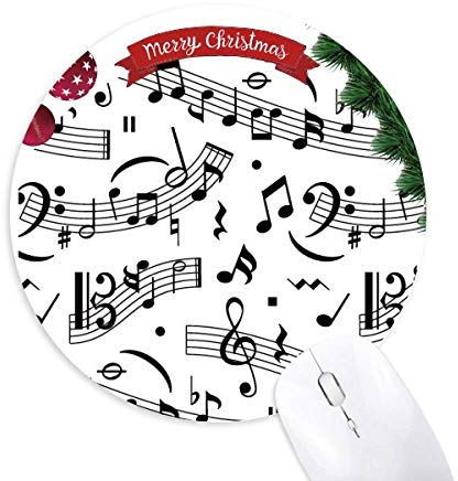 des notes de musique et des bars tapis de souris en caoutchouc de sapin de noël
