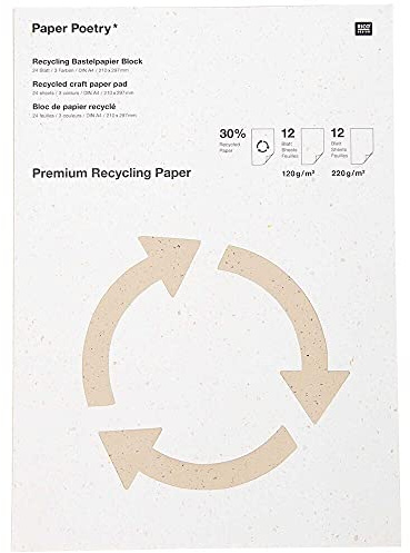 Premium Bastelblock, A4, Recyclingpapier