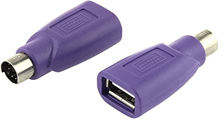 DGZZI USB to PS2 Adapter 2PCS Purple USB Female to PS/2 Male Converter Adapter for Mouse and Keyboard