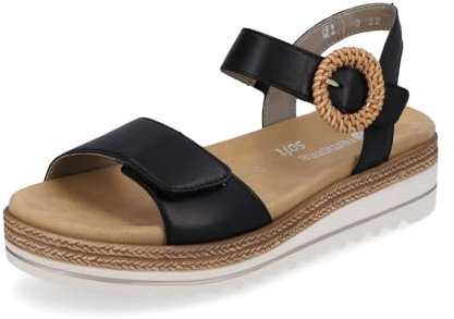 Remonte Damen D0Q52 Sandale, schwarz / 00, 39 EU