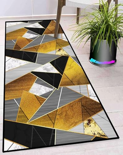Ufamiluk küchenläufer rutschfest waschbar wetterfest wasserfest groß Flur Teppich Teppich Bad für küche Wohnzimmer Balkon draußen Flur 60x160cm Beige Grau Schwarz Weiß I