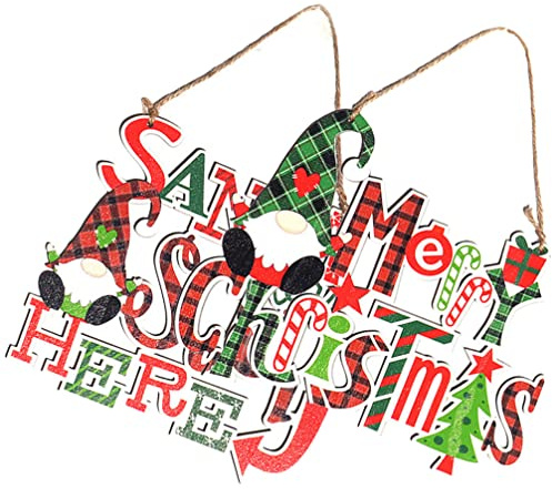 Toyvian 2 Uds Árbol De Navidad Cartel Colgante Feliz Navidad Puerta De Madera Cartel Colgante Adornos De Árbol De Navidad Pared De Navidad Decoraciones De Invierno De Madera Signos Para
