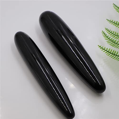 Varitas Yoni De Obsidiana Negra Natural De 18CM, Barra De Masaje Para Manos Y Cuerpo, Adorno De Piedra Mágica, Varita De Jade,Grande